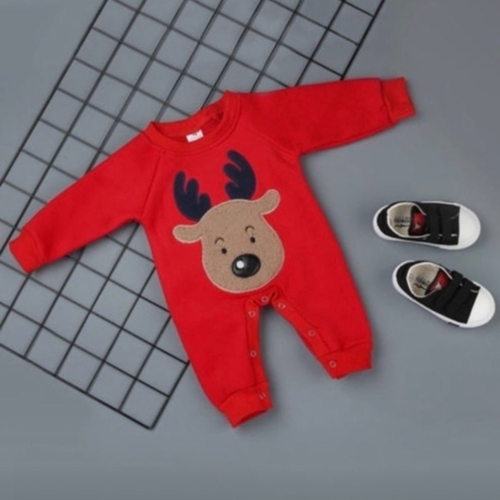 BOYS REINDEER ONE PIECE SWEATSUIT OUTFIT
